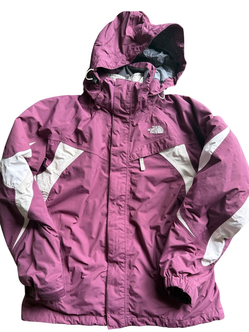 The North Face HyVent 3-in-1 Ski Jacket Womens Large Purple White Snow Coat